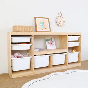 Meubles de salle de classe de maternelle étagères préscolaires enfants jouets livres armoire de rangement trois couches bois enfants bois