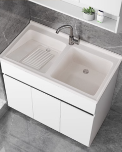 <span class=keywords><strong>Lavadora</strong></span> de balcón Integrado todo el gabinete de <span class=keywords><strong>aluminio</strong></span> gabinete de fregadero de lavandería combinado con gabinete - Product Image 3