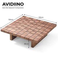 Table basse en mosaïque de mélèze multicouche en bois massif, design moderne, durable, pour salon