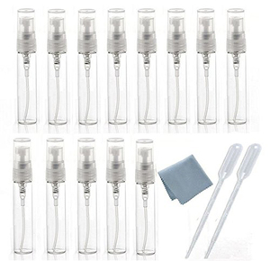 Flacon pulvérisateur en verre de 1 ml, 2 ml, rechargeable, pour échantillon de parfum, avec chiffon de nettoyage gratuit et pipette de 3 ml pour voyage et fête - Product Image 1