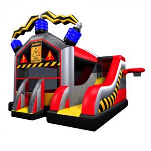 Château gonflable combiné haute tension avec toboggan Shining Knight Party Rentals WINWAYTOYS PVC 5x4m Capacité 5-10 - Product Image 1