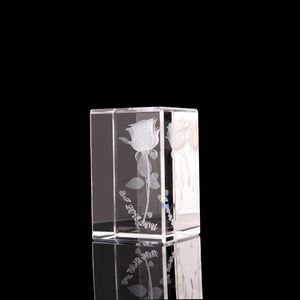 Pujiang Fabrica Nuevos Cubos de Cristal Transparentes para Grabado Láser 3D, Cubos de Cristal K9 Rosa para Fotos, Bloques de Cristal para Regalo - Product Image 1