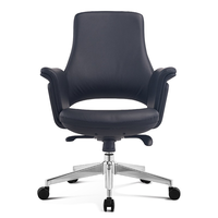 Fauteuil de bureau exécutif de luxe en cuir, ergonomique, massant, pivotant et inclinable, avec base en alliage d'aluminium et commande par câble
