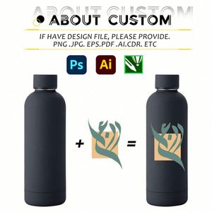 Botella de Agua Deportiva de 500 ml con Logotipo Personalizado, Acero Inoxidable 304, Doble Pared, Aislamiento al Vacío, Pintura de Goma Térmica Mate - Product Image 2