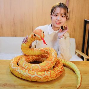 <span class=keywords><strong>Serpiente</strong></span> de peluche Animal de peluche Juguete <span class=keywords><strong>Serpiente</strong></span> de peluche realista para regalo de cumpleaños Fiesta <span class=keywords><strong>Serpiente</strong></span> Juguete de peluche Blanco Amarillo - Product Image 4