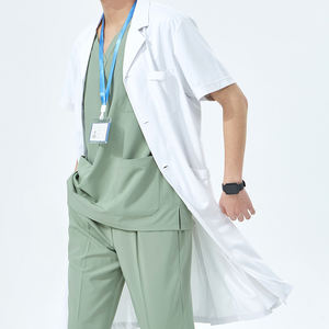 เสื้อกาวน์แพทย์แบบยูนิเซ็กซ์ สำหรับห้องผ่าตัด ระบายอากาศได้ดี สีขาว เหมาะสำหรับบุรุษ ทันตแพทย์ เด็ก เสื้อคลุมเภสัชกร ชุดคลุมแล็บ - Product Image 4