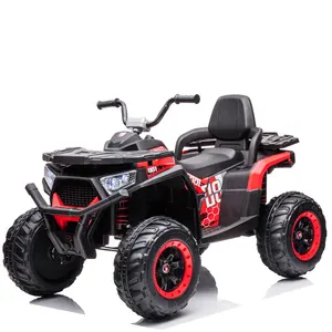 12V Kids toys Ride-on Electric ATV 4-wheeler Quad Car Toy bluetooth Audio Treaded Tires LED Headlights Radio 3-7mph Max Speed