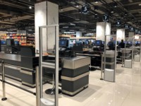 Comptoir de caisse de supermarché NEUF fabriqué par Xinde Factory, avec acier laminé à froid et finition peinte en poudre