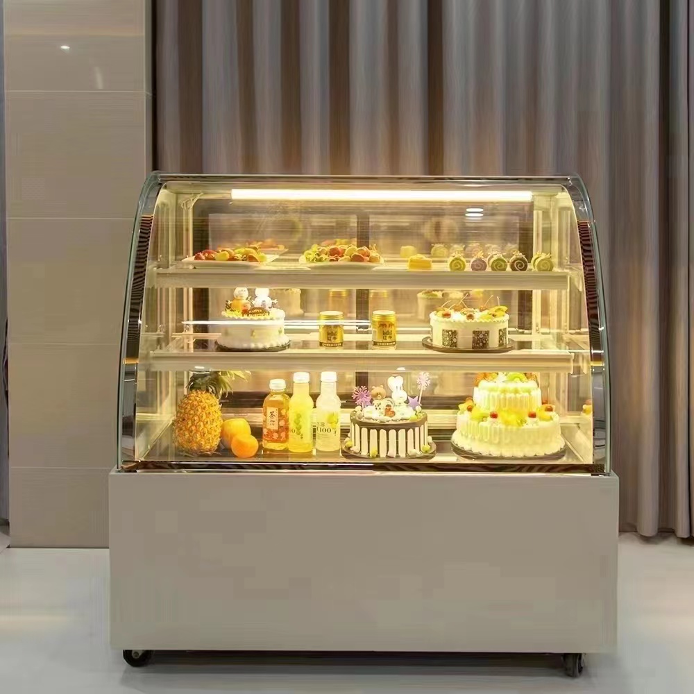 White 3-Layer Glass Cake Display Cooler - Refrigerator