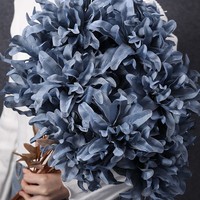 Bunga Hydrangea Biru Buatan dari Sutra Real Touch, Gaya Langit Laut Musim Panas untuk Dekorasi Lorong Pernikahan