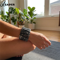 Reenleader – Bracelets lestés ajustables en silicone, motif marbre foncé, poids de 2 lb pour chevilles, durables, imperméables, unisexe, pour yoga et Pilates