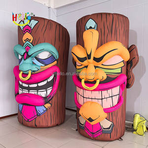 Hawaiian Solar Garden Tiki Estatua Inflable Luau Decoración al aire libre - Product Image 1