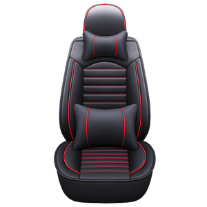 Housse de siège de voiture complète universelle en cuir PU imperméable de luxe Marcan Custom 9 pièces rouge pour Honda Ford - Product Image 1