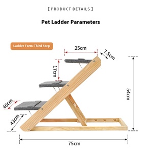 Tragegriff 2-in-1 Hunde- und Katzenrampe Massivholz Faltbare Haustiertreppe Umweltfreundlich Gelenkstützend Reisefreundlich Sofa-Bett - Product Image 2