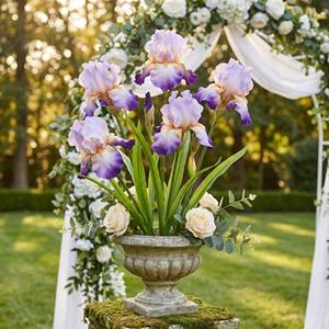 Flores Artificiales <span class=keywords><strong>de</strong></span> Iris <span class=keywords><strong>de</strong></span> Tacto Real, Estilo Pintura al Óleo, Vintage, Tallo Largo, para Decoración del Hogar, Bodas y Fiestas - Product Image 2