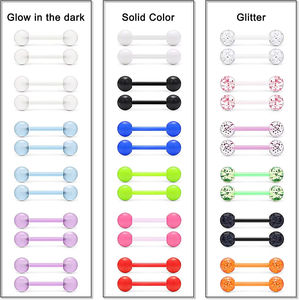 New Design Glow in the Dark Flexible Acrylic Straight Tongue Barbell Retainer <strong>Nipple</strong> <strong>Ring</strong> Piercing Jewelry <strong>for</strong> Women and <strong>Men</strong> - Product Image 6