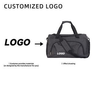 Bolsa de viaje impermeable de color gris oscuro para hombres y mujeres, bolsa de lona, mochila con compartimento para zapatos, bolsa de lona personalizada, viaje - Product Image 4
