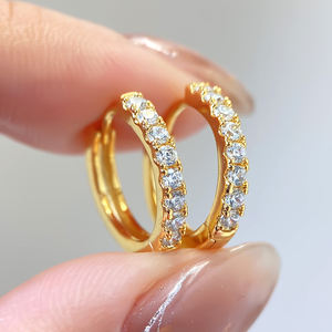 18K <b>Gold</b> Plated Zircon <b>Earrings</b> for Women - Elegant Fashion Jewelry Gifts, High Quality Cubic Zirconia Stud Dangle <b>Earrings</b> - Product Image 3