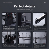 Machine Smith multifonctionnelle pour la maison avec système de câbles croisés, Lat Pulldown, Barre de traction, Rack à squats et Pile de poids