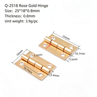 Mini Bisagra Oro Rosa 25180.8mm, Herraje Metálico al por Mayor de Fábrica para Joyeros, Cajas de Regalo, Cajas de Madera, Marcos de Fotos y Manualidades