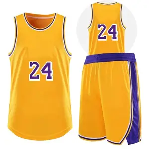 High Elasticity Polyester Sublimation Printing Breathable Loose Plus Size Sports N BA Basketball Uniform Suit Customized
