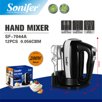 Batteur à main Sonifer SF-7044A avec 5 vitesses réglables, fouets en acier inoxydable, base compacte pour pâtisserie à domicile