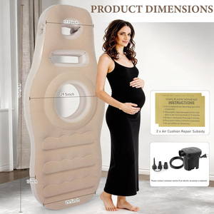 Almohada Inflable para <span class=keywords><strong>Embarazo</strong></span> con Aberturas Abdominales y para la <span class=keywords><strong>Cabeza</strong></span>, Colchón para Aliviar el <span class=keywords><strong>Dolor</strong></span> de Espalda y Cadera para Mujeres Embarazadas, Masaje Portátil de PVC - Product Image 2