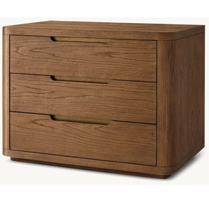 Table de chevet fermée BRETON rh FURNITURE, style moderne et luxueux, avec tiroir - Product Image 1