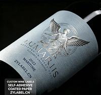 Étiquettes personnalisées pour bouteilles de vin rouge, whisky et vodka – Autocollants avant et arrière avec logo, art, texte, papier texturé, dorure à chaud, papier coton, impression UV