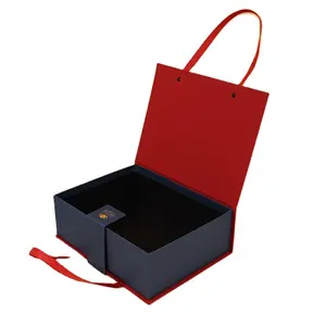 도매 빨간색 선물 판지 공장 생산 포장 및 인쇄 요구에 대한 로고가있는 맞춤형 크기