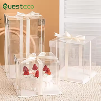 Boîte à gâteau transparente en PET de qualité supérieure, emballage en plastique avec couvercle transparent pour mariage, anniversaire, pâtisserie, dessert à emporter