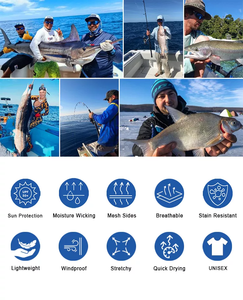 100% poliéster de manga corta protección solar Ufp 50 + cuello de pie 1/4 cremallera impresa hombres Wicking sublimado pesca Jersey - Product Image 6