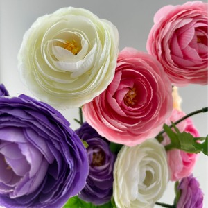 Flores Artificiales de Peonía Pingping, Blancas, Rosas, Púrpuras y Rojas, Arreglo Floral de Seda, Decoración para Bodas y Hogar, Moldeadas por Inyección de Plástico - Product Image 3