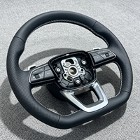 Volant de voiture en cuir perforé à fond plat pour Audi A3 A4 A5 A6 B9 Q3 Q5 Q5 S3 S4 S5 RS3 RS5 TT TTRS C8 Q7 Pièces automobiles