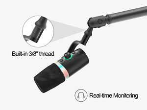 Prizmora DM65 High Quality Full Aluminum Dynamic <strong>Microphone</strong> RGB Lighting USB Type-C XLR <strong>Computer</strong> <strong>Microphone</strong> <strong>for</strong> Gaming Streaming - Product Image 3