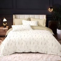 Parure de lit florale en polyester, base blanche, motif petites fleurs délicates, housse de couette et taies d'oreiller en microfibre douce, textile de maison, vente en gros