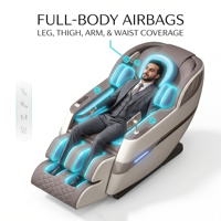 Fauteuil de massage intelligent AI pour le corps entier, commande vocale, airbag chauffant, rouleau pour les pieds, écran tactile, Bluetooth, fauteuil de massage électrique pour la maison