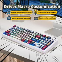 Keyboard Mekanik Nirkabel Plastik Baru AULA F99PRO, Hot Swappable, RGB Backlit, 2.4GHz/USB-C, Gaming, Ergonomis