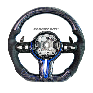 Venta Directa de Fábrica, Volante Deportivo Personalizable de Fibra de Carbono Azul y Dorado para BMW F06 F20 F22 F30 F36 F15 F25 F16 M3 M4 M5 - Product Image 1