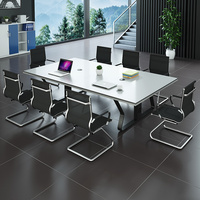 Table de conférence blanche minimaliste et pratique pour plusieurs personnes Escritorio Mesa De Escritrio Table de bureau