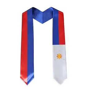 Custom Philippines Flag Graduation Stole Sash for Study Aboard International Students