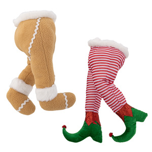 <b>Cross</b>-border Grinch-themed Gingerbread Man Christmas Tree Ornament Polyester Material <b>Red</b> White Stripes Leg Hanger Festive Party - Product Image 5