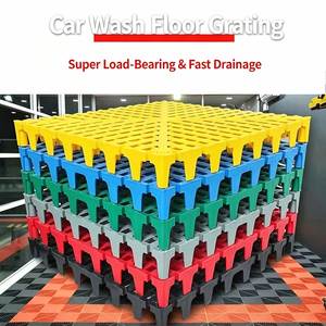 Dalles de sol modulaires antidérapantes en PP pour atelier et garage, revêtement de sol emboîtable amovible, grilles de lavage de voiture pour la vente en gros - Product Image 4