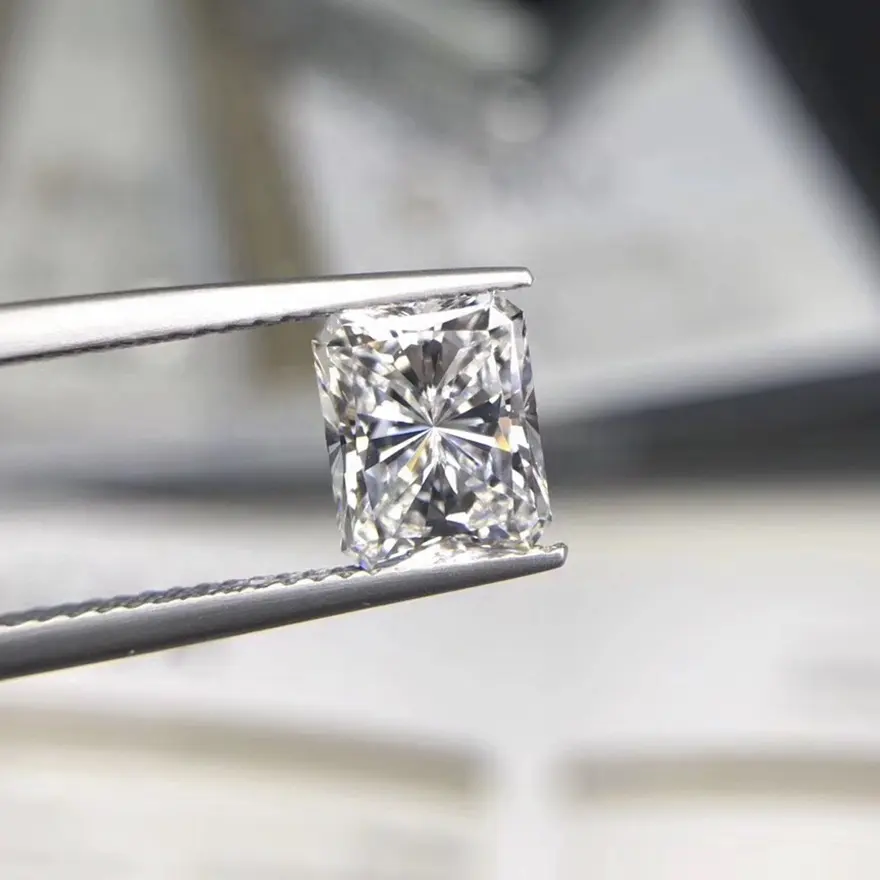 공장 직접 다이아몬드 DEF 컬러 VVS 순도 사각형 모양 빛나는 컷 moissanite 다이아몬드 18k 보석