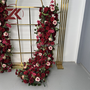 พรมดอกไม้ประ<span class=keywords><strong>ด</strong></span>ิษฐ์สีแดงคุณภาพสูง ZKAI สำหรับงานแต่งงาน ทางเ<span class=keywords><strong>ด</strong></span>ิน<span class=keywords><strong>ด</strong></span>อกไม้ งานปาร์ตี้ ลายดอกกุหลาบ - Product Image 4