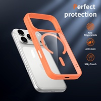 Coque magnétique en silicone souple pour 17/18 Pro Max, design transparent mat, protection des boutons de l'appareil photo