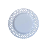 Service de vaisselle Joy, assiettes en céramique à motif en treillis bleu, ensemble d'assiettes à dîner