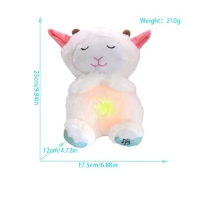 Popolare Peluche di Pecora Marrone Elettrico Respirante Personalizzato all'Ingrosso, Canta e Si Illumina per Calmare <span class=keywords><strong>il</strong></span> Sonno dei Bambini - Product Image 2