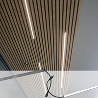 Panneau à lamelles LED pour décoration intérieure Panneau d'insonorisation mural en bois Painel Acupanel Led Panneaux acoustiques pour studio