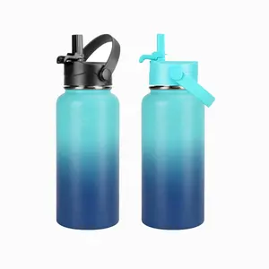 Water Bottle With Lid Stainless Steel New Hydro Wide Mouth Sport Flask Water Bottle Straw Lid Replacement